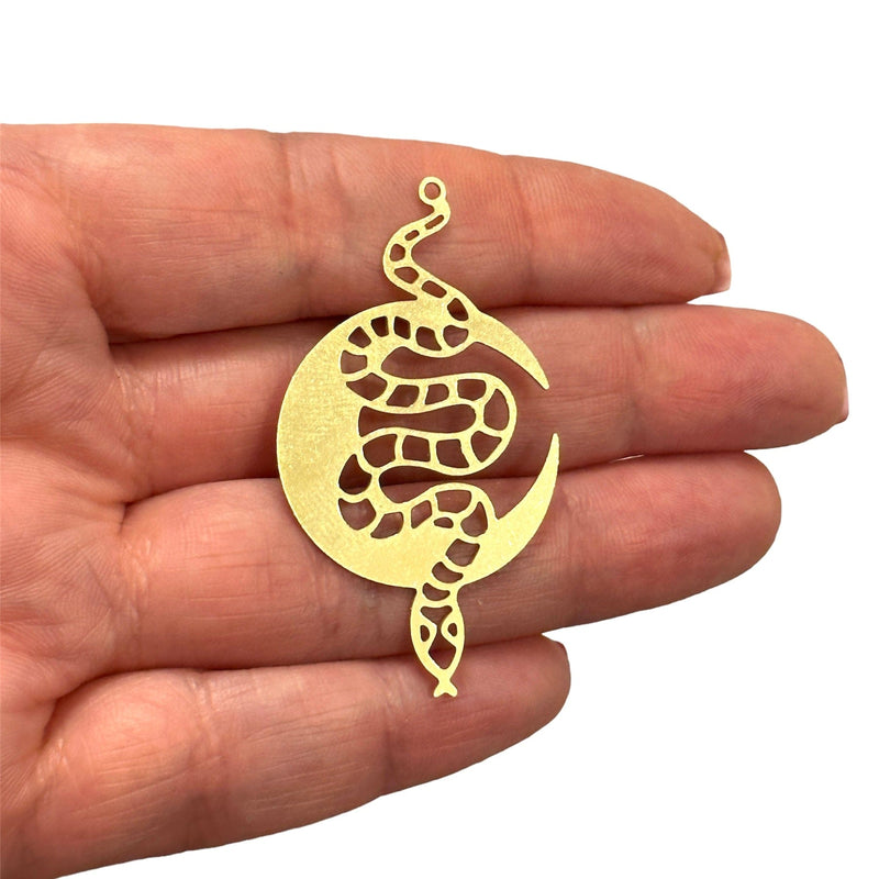 Raw Brass Snake Charm,Laser Cut Snake Charm