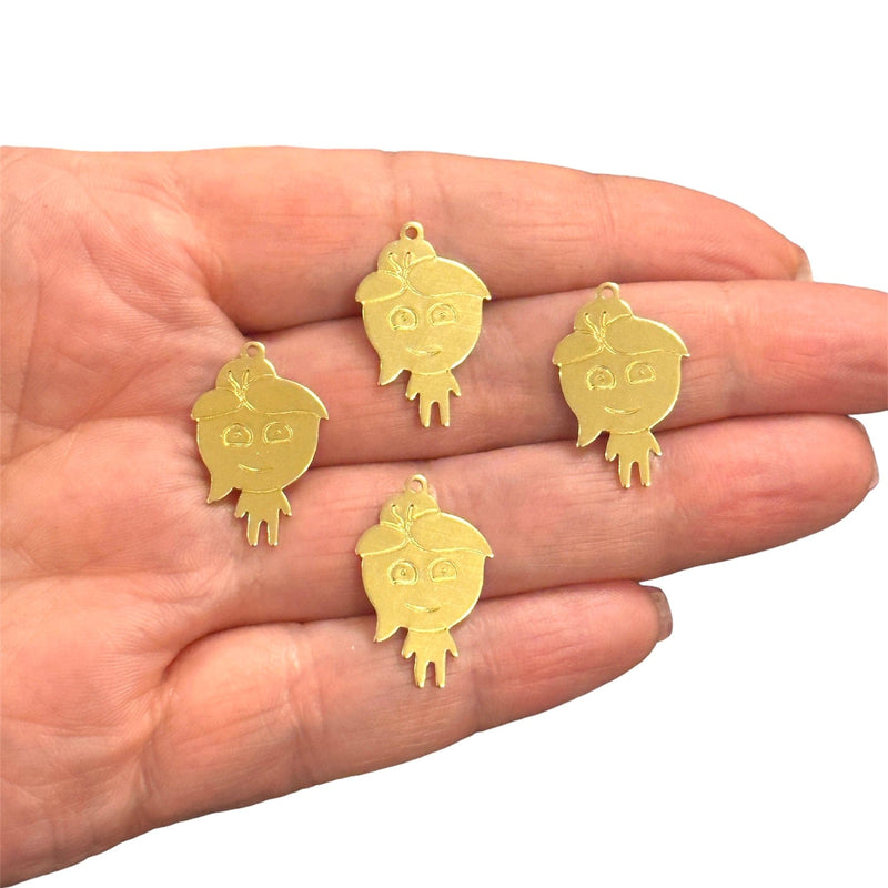 Raw Brass WaterGirl Charms,4 pcs in a pack