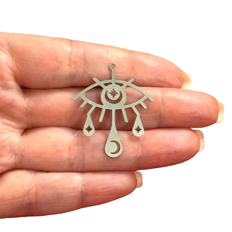 Stainless Steel Eye Charm, Laser Cut Eye  Charm