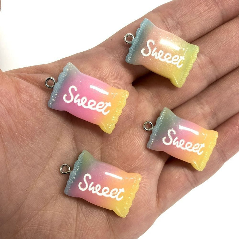 Sweet Candy Charms, Acrylic Sweet Candy Charms, 4 pcs in a pack