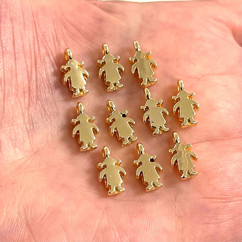 24Kt Gold Plated Girl Charms, 10 pcs in a pack