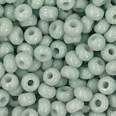 Preciosa  Seed Beads 8/0 Rocailles- Round Hole-100 Gr, 03262  Green 1 Dyed Chalk White