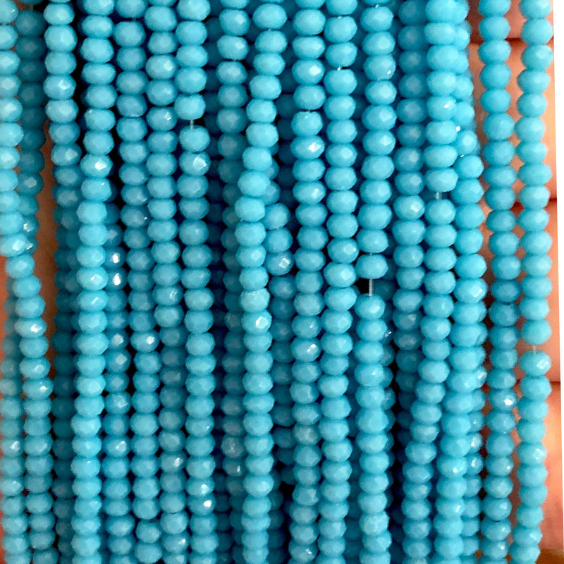 Crystal faceted rondelle - 200 pcs -2mm - full strand - PBC2C10 £1.5