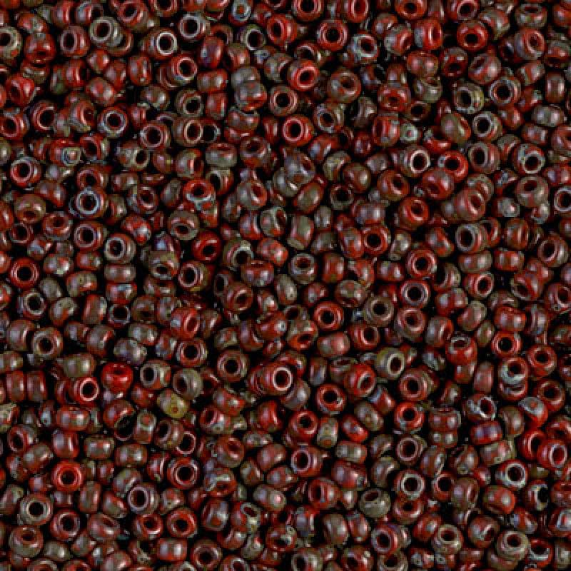 Miyuki Seed Beads 11/0 Picasso Opaque Red Garnet  , 4513-NEW!!!£2.65